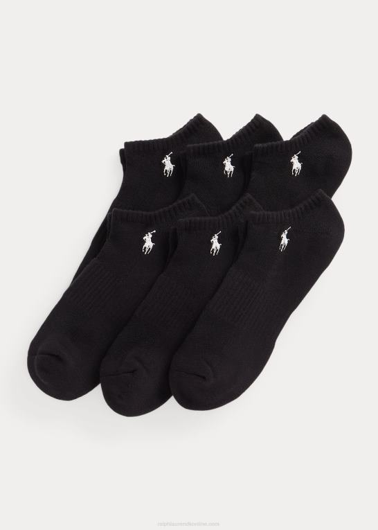 sort Mænd Ralph Lauren bomuldsblanding lav-cut-sok 6-pak Z426B2544