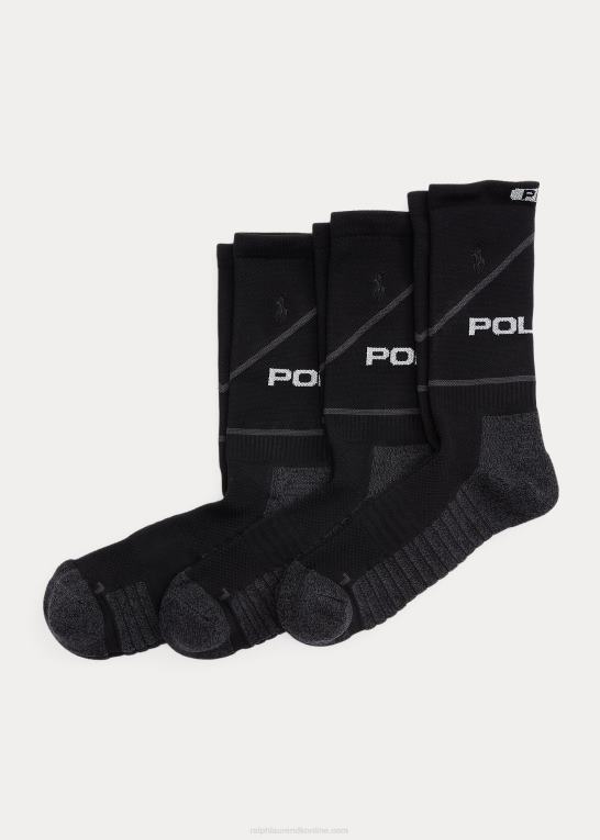 sort Mænd Ralph Lauren performance crew sok 3-pak Z426B2319