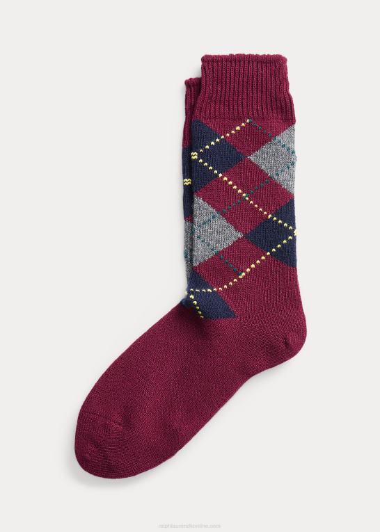 vin Mænd Ralph Lauren håndsvingede argyle uldsokker Z426B2773