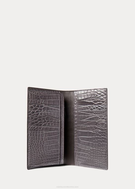 asfalt Mænd Ralph Lauren alligator kontinental pung Z426B9017