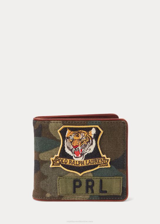 camo Mænd Ralph Lauren tiger-patch billfold pung Z426B8765