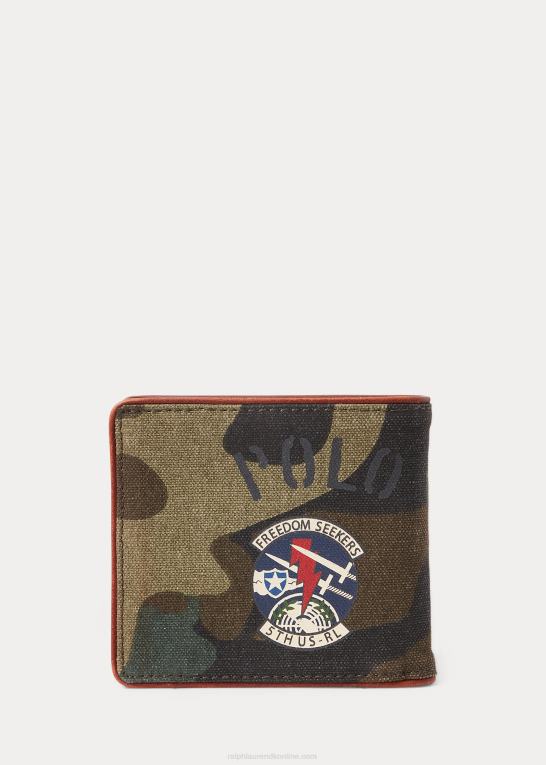 camo Mænd Ralph Lauren tiger-patch billfold pung Z426B8765