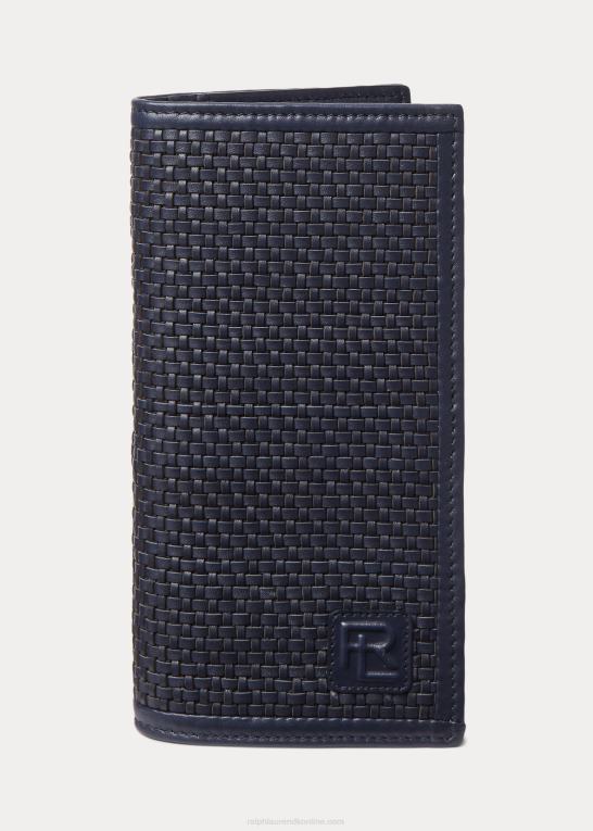 formand for flåden Mænd Ralph Lauren kontinental pung i vævet kalveskind Z426B8951