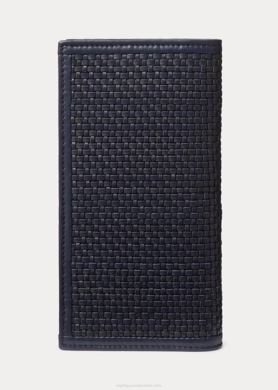 formand for flåden Mænd Ralph Lauren kontinental pung i vævet kalveskind Z426B8951