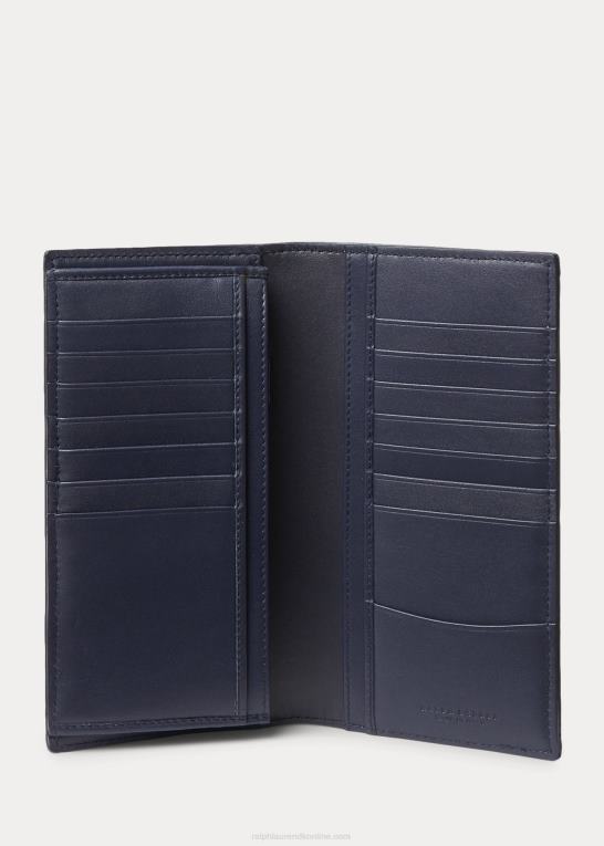 formand for flåden Mænd Ralph Lauren kontinental pung i vævet kalveskind Z426B8951