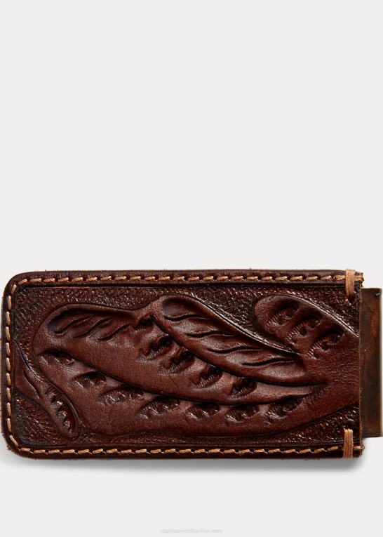 kobber Mænd Ralph Lauren pengeclips af værktøjslæder Z426B8916
