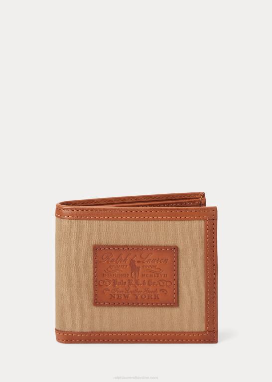 montana kaki Mænd Ralph Lauren Heritage canvas & læder pung Z426B2559