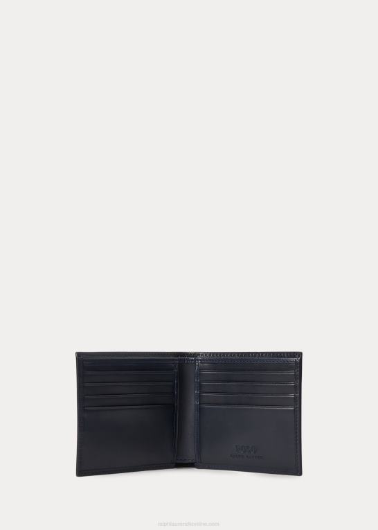 navy/multi pony Mænd Ralph Lauren stor lommebog i læder Z426B2340