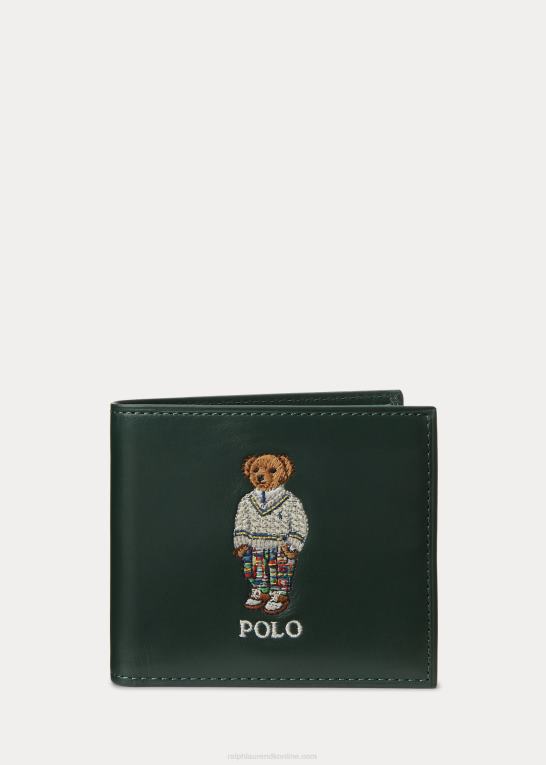 ny skov Mænd Ralph Lauren polo bear læder billfold pung Z426B2397