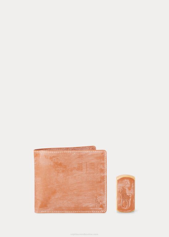 sadel Mænd Ralph Lauren billfold pung i sadellæder Z426B2644