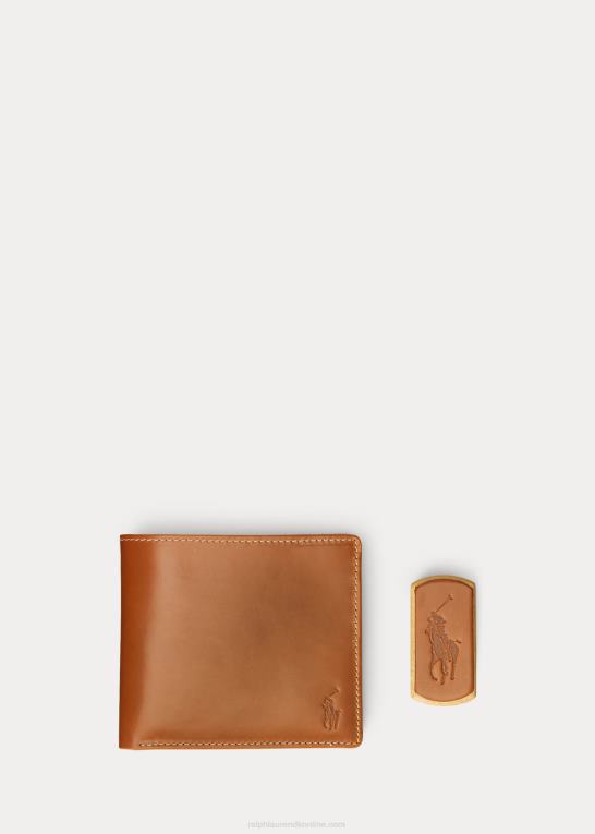 sadel Mænd Ralph Lauren billfold pung i sadellæder Z426B2644