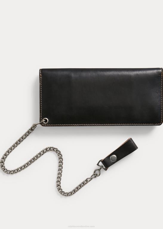 sort over brun Mænd Ralph Lauren læder kæde pung Z426B8887