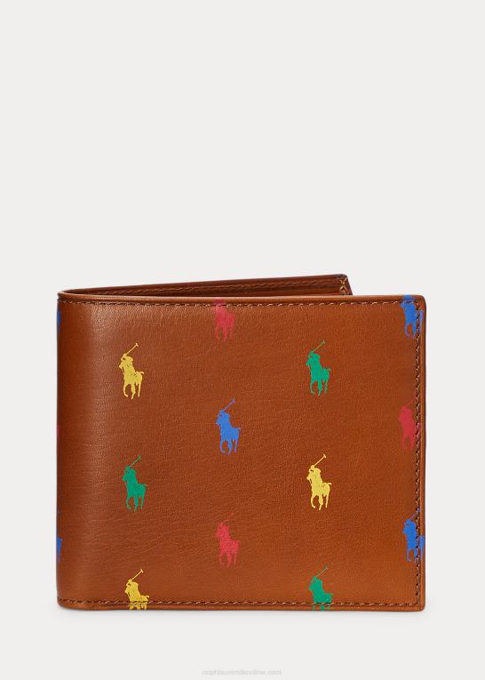 tan Mænd Ralph Lauren allover billfold pung i ponylæder Z426B2576