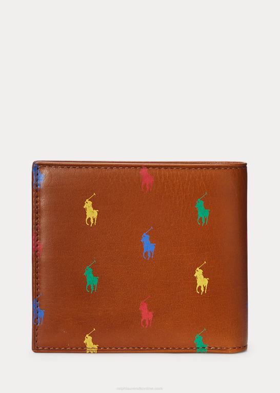 tan Mænd Ralph Lauren allover billfold pung i ponylæder Z426B2576