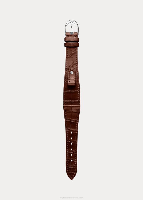 Brun Mænd Ralph Lauren lille stigbøjle alligator urrem Z426B2860