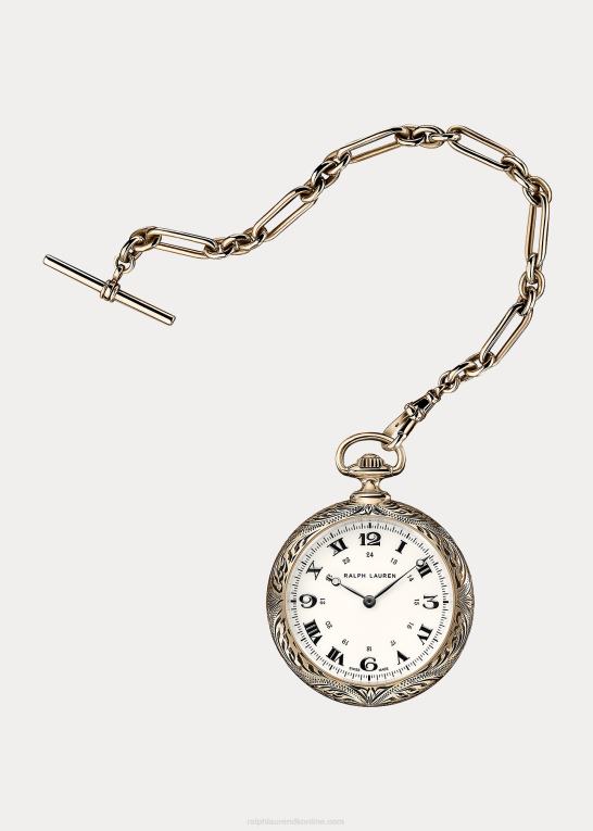 Mænd Ralph Lauren 50 mm rosa guld lommeur Z426B2842