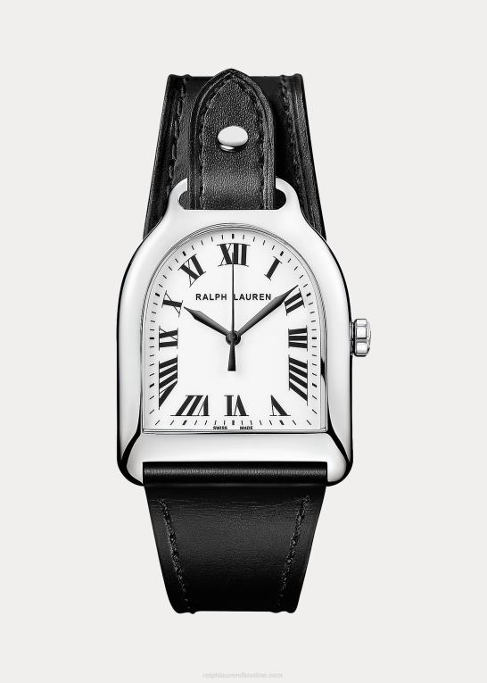 Mænd Ralph Lauren mellemstål hvid urskive Z426B2806