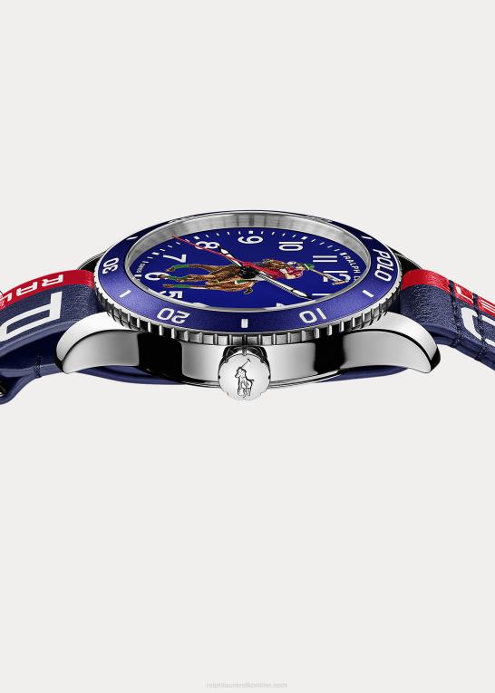Mænd Ralph Lauren polo sportur blå skive Z426B5557