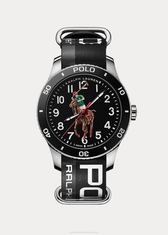 Mænd Ralph Lauren polo sportur sort urskive Z426B9741