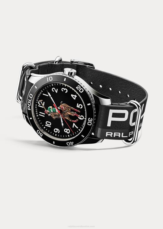 Mænd Ralph Lauren polo sportur sort urskive Z426B9741