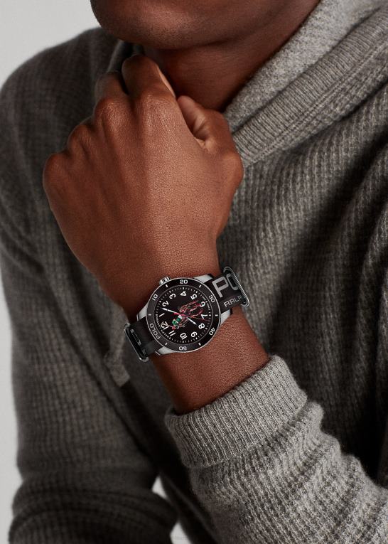Mænd Ralph Lauren polo sportur sort urskive Z426B9741