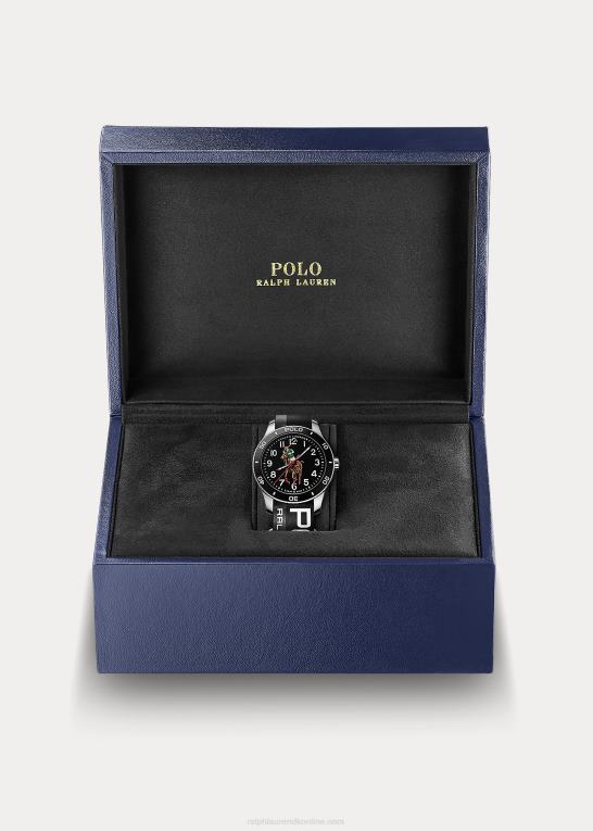 Mænd Ralph Lauren polo sportur sort urskive Z426B9741