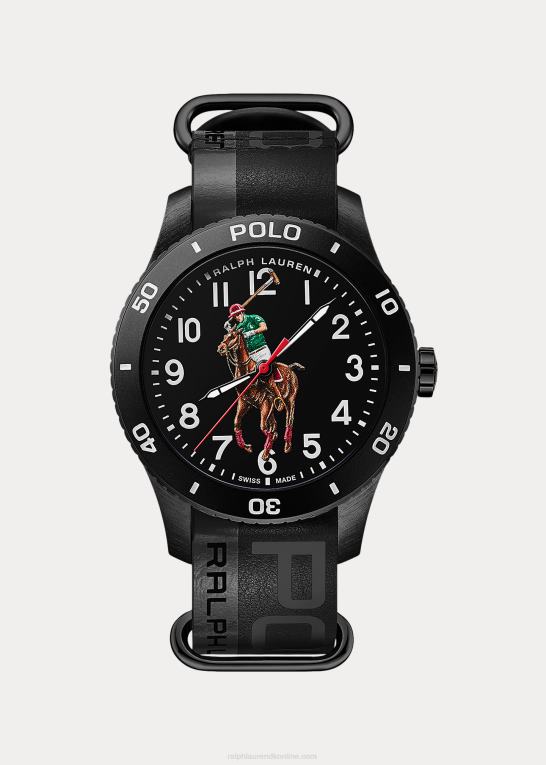 Mænd Ralph Lauren polo sportur sort urskive Z426B9748