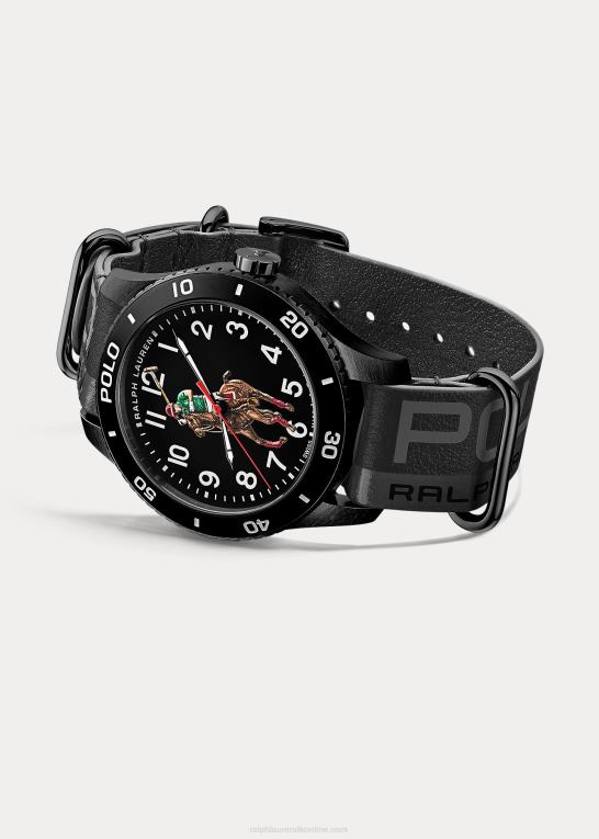 Mænd Ralph Lauren polo sportur sort urskive Z426B9748