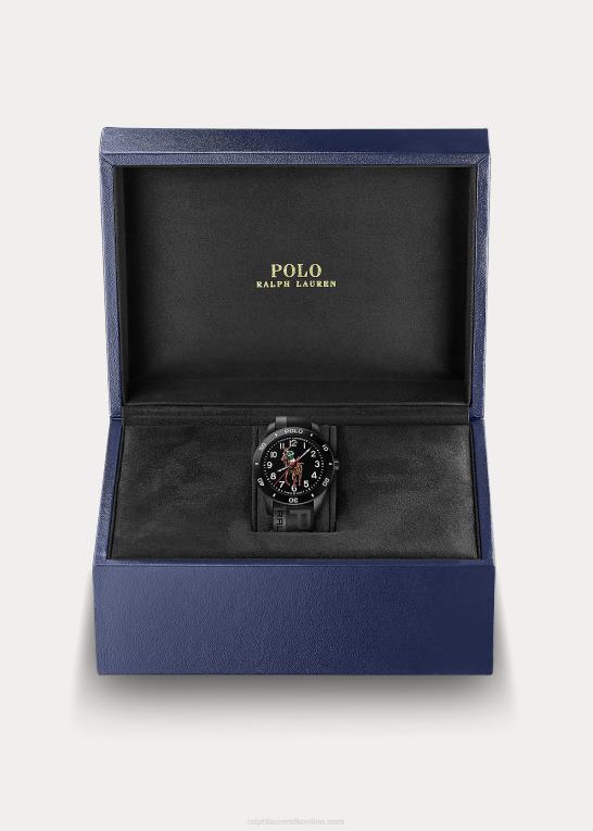 Mænd Ralph Lauren polo sportur sort urskive Z426B9748