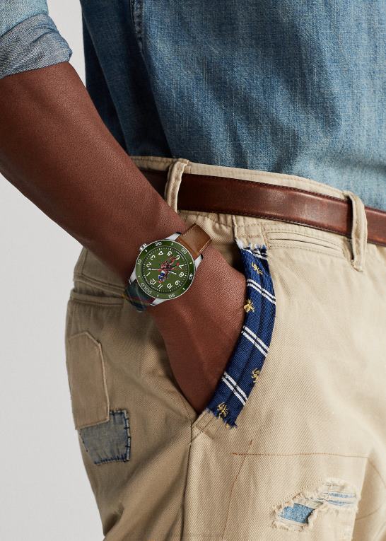 Mænd Ralph Lauren polo ur grøn urskive Z426B9726