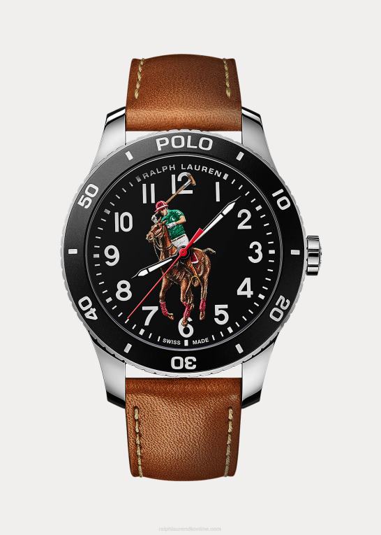 Mænd Ralph Lauren polo ur sort urskive Z426B9742