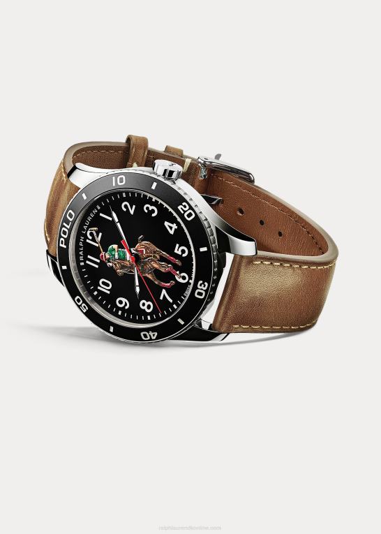 Mænd Ralph Lauren polo ur sort urskive Z426B9742