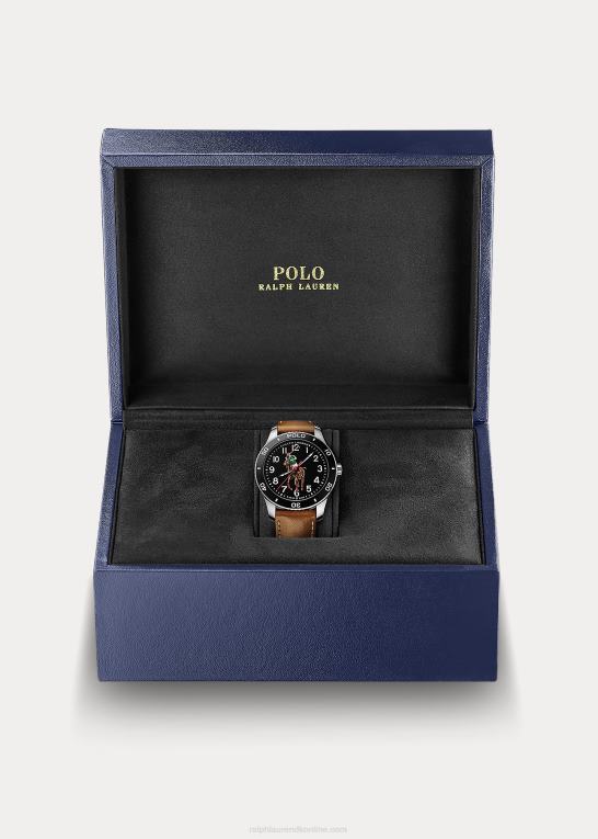 Mænd Ralph Lauren polo ur sort urskive Z426B9742