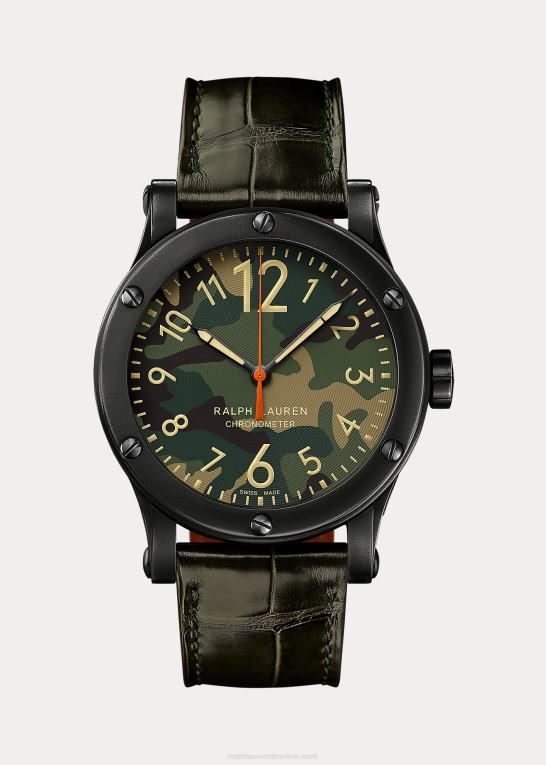 camo urskive Mænd Ralph Lauren 45 mm kronometer stål Z426B2816