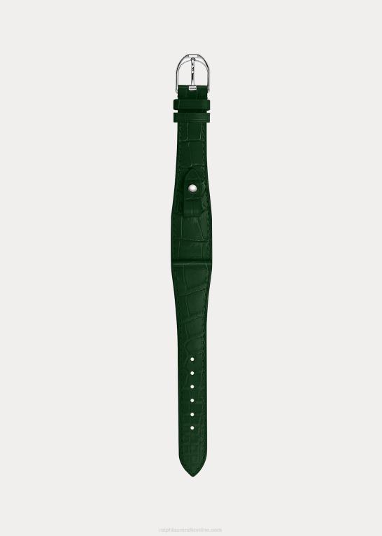 grøn Mænd Ralph Lauren medium stigbøjle alligator urrem Z426B2855