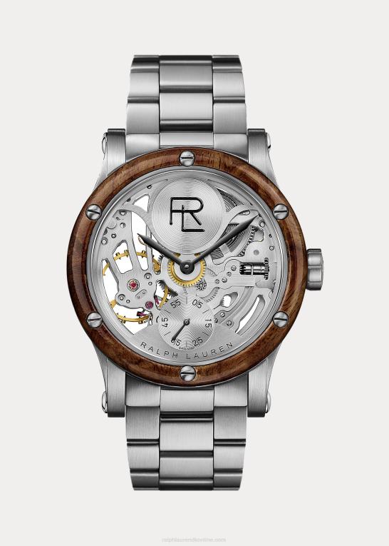 grå skelet urskive Mænd Ralph Lauren 45 mm stålskelet Z426B2833