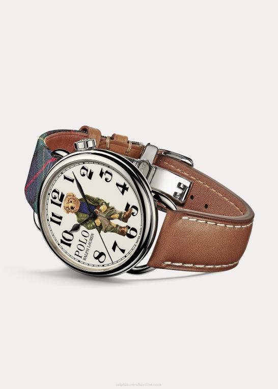 hvid skive Mænd Ralph Lauren 42 mm bedford polo bear ur Z426B2804