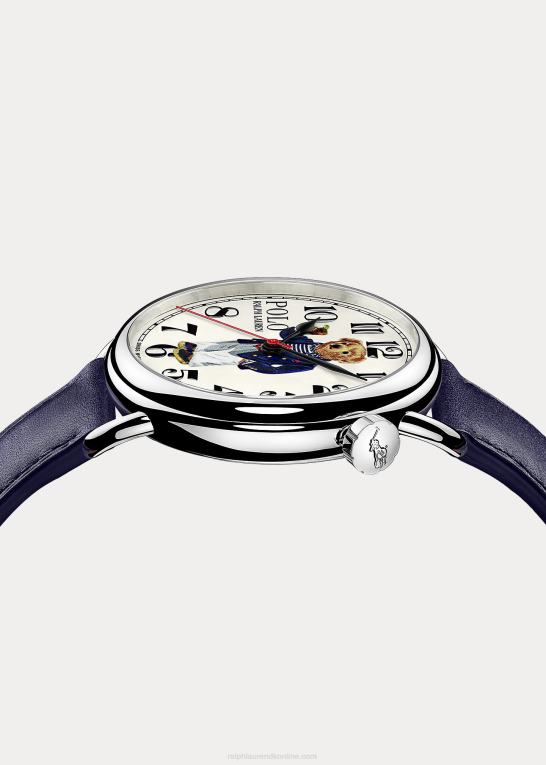 hvid skive Mænd Ralph Lauren bear riviera armbåndsur Z426B2802