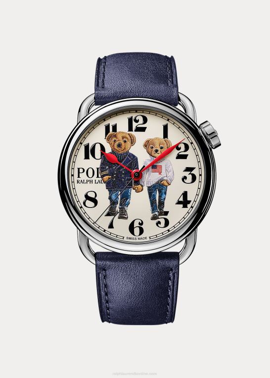 hvid skive Mænd Ralph Lauren ralph & ricky bear stål 38 mm ur Z426B2797