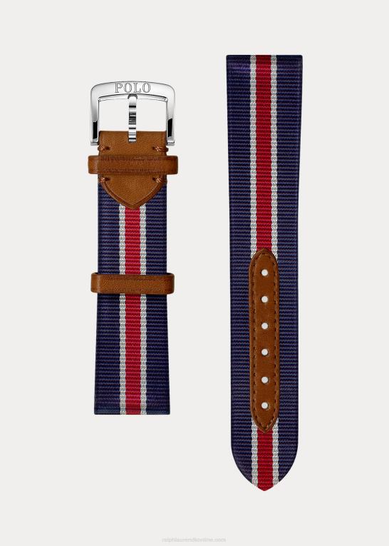 rød/hvid/blå stribe Mænd Ralph Lauren stribet silke urrem Z426B2643