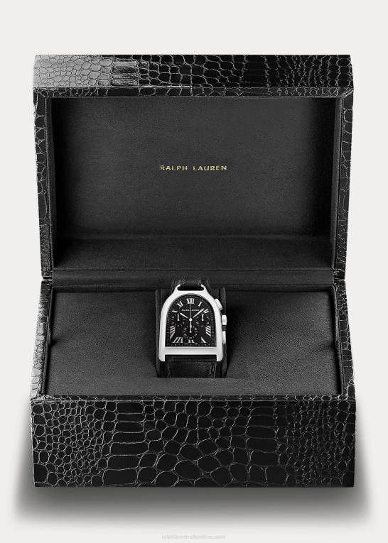 sort skive m/chrono Mænd Ralph Lauren stor kronograf stål Z426B2809