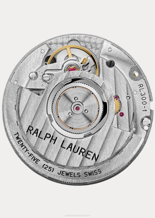 sort urskive m/træ Mænd Ralph Lauren 45 mm kronometer stål Z426B2864