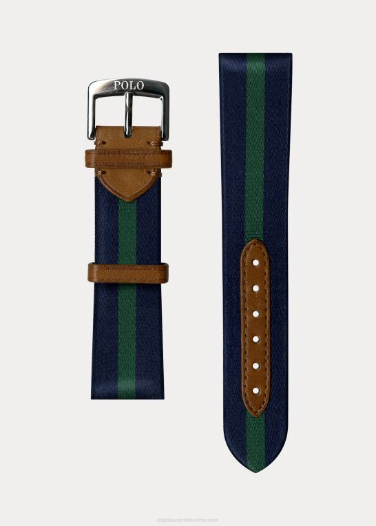 stangstribe marineblå/grøn Mænd Ralph Lauren stribet silke urrem Z426B2828