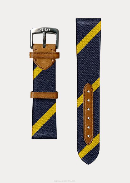 stangstribe navy/guld Mænd Ralph Lauren bar-stribet silke urrem Z426B2832