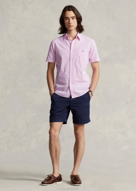 2604h rose/hvid Mænd Ralph Lauren rl prepster klassisk pasform seersucker skjorte Z426B676
