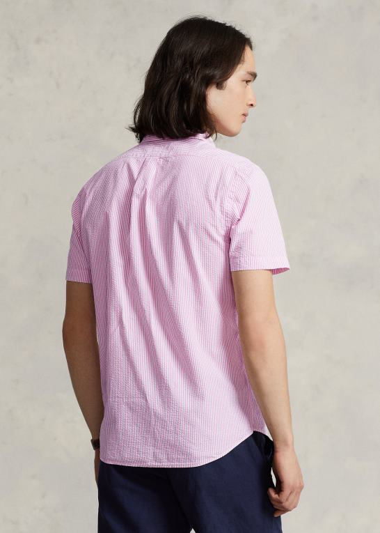 2604h rose/hvid Mænd Ralph Lauren rl prepster klassisk pasform seersucker skjorte Z426B676