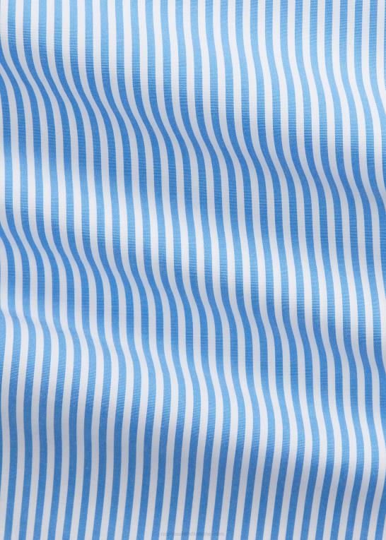 4655h lyseblå/hvid Mænd Ralph Lauren stribet stræk poplin skjorte Z426B1627