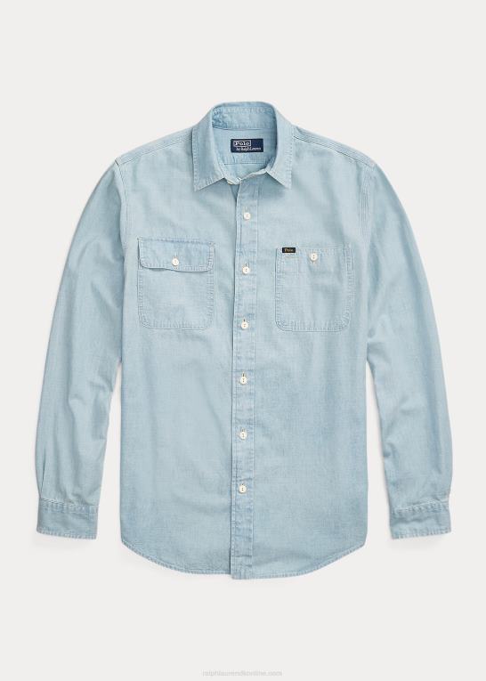 Det er indigo Mænd Ralph Lauren klassisk pasform chambray skjorte Z426B92