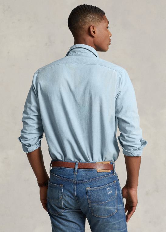 Det er indigo Mænd Ralph Lauren klassisk pasform chambray skjorte Z426B92