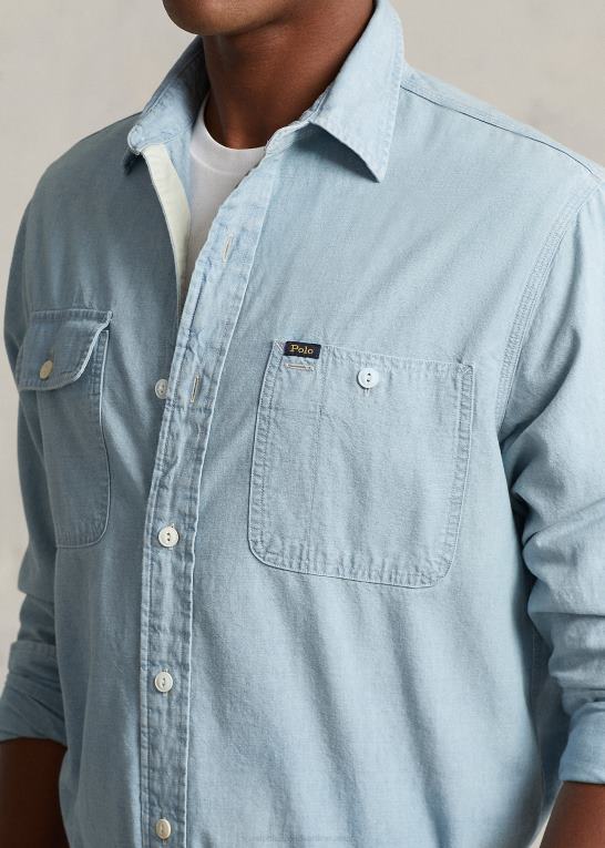 Det er indigo Mænd Ralph Lauren klassisk pasform chambray skjorte Z426B92